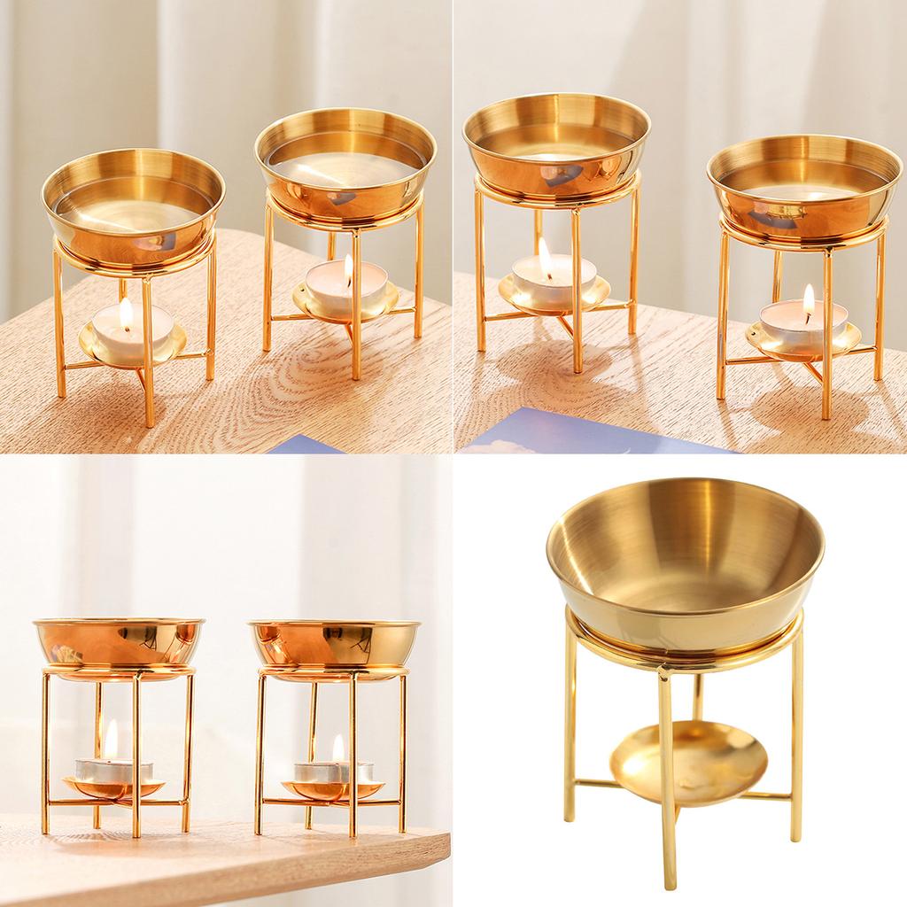 Элегантная металлическая аромалампа для эфирных масел, подсвечник для чайной свечи, просторные ароматерапевтические плавители, диффузор для релаксации