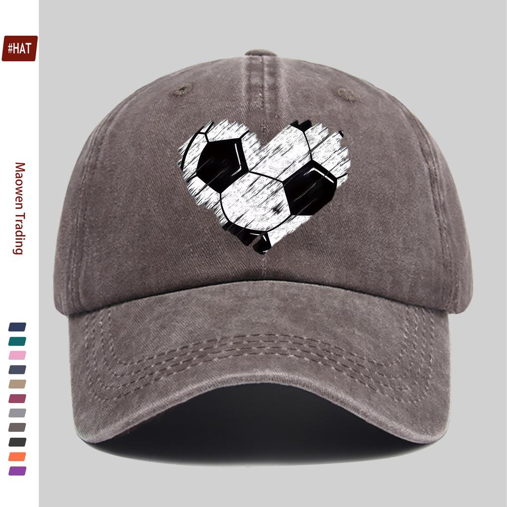 pc Vibrant and Beautiful HeartShaped Soccer Print Baseball Cap Printed Design Casual Hat for Sports Enthusiasts Comfortable