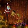 Yousheng Christmas Santa Solar Kettle Lights Garden Lawn Decorative Lights Waterproof Watering Can String Light Metal Santa Ground Lamp for Outdoor