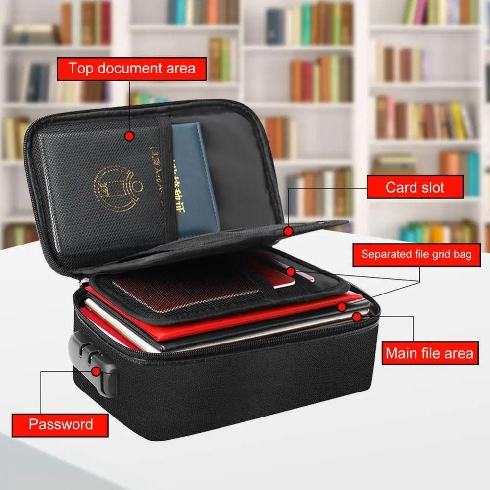 Waterproof File Organizer Box Zipper Accordion File Folder Important Document Organizer  Office