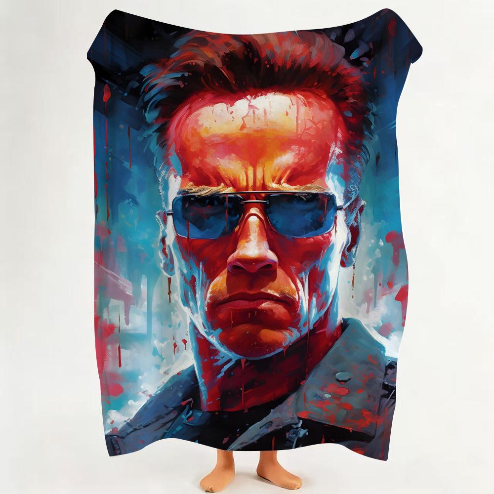 Celebrity AArnold SSchwarzenegger Throw Flannel Throw Blanket Suitable for Sofa Living Room Bedroom