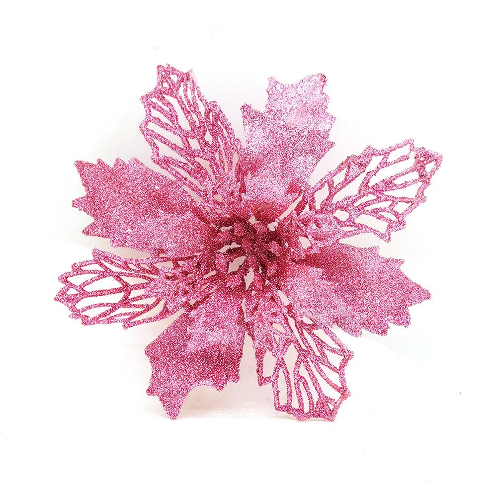 Poinsettia Christmas Tree Ornaments - Festive Onion Powder Decorations