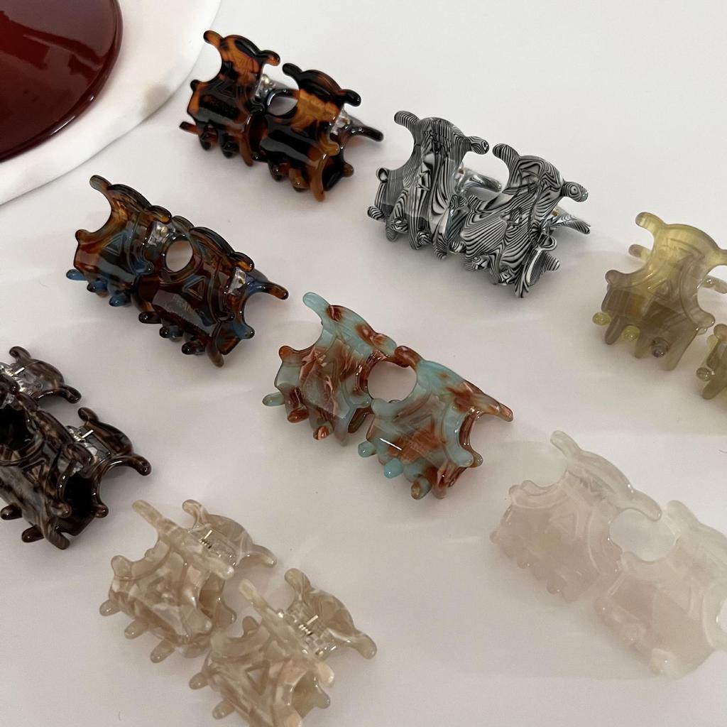 Элегантная мини-заколка для волос Gold Label из ацетата — ретро-стиль для челки