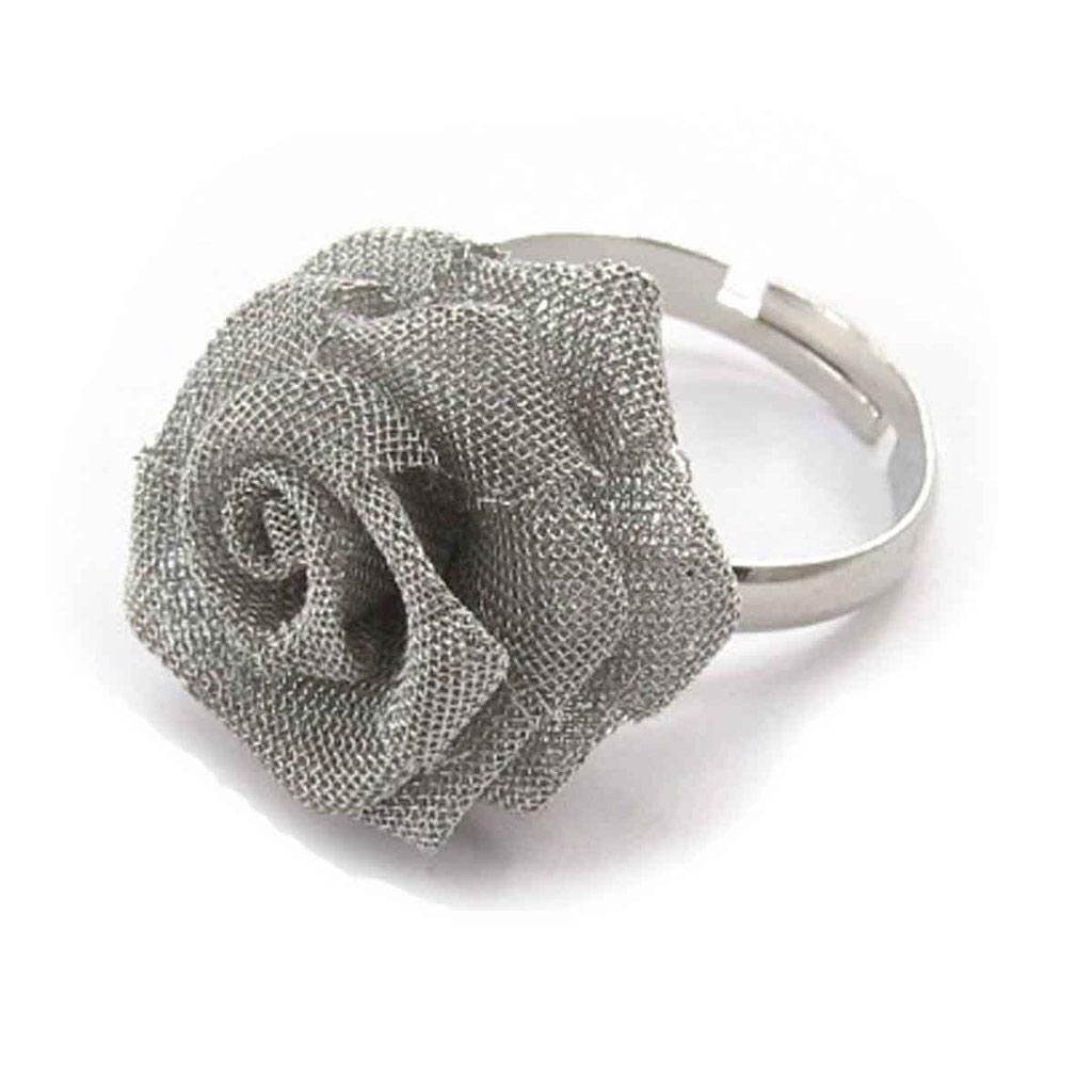 Les Trésors De Lily [J8053] — Дизайнерское кольцо «Флора» серебристо-серого цвета