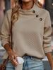 Женский пуловер с длинными рукавами, однотонный вязаный свитер, теплый топ