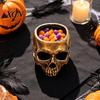 Retro Distressed Skull Decor Planter, Resin Head Flower Pot, Halloween Candy Bowl, Spooky Unique Gothic Gifts Decoration for Tabletop Home Bar Office