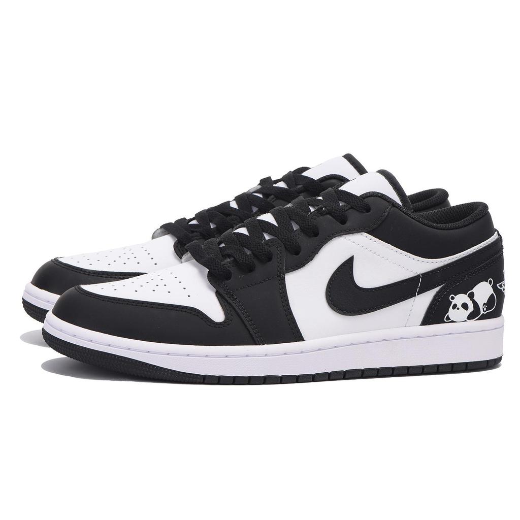 Jordan Air Jordan 1 Low Амортизация Нескользящая Низкие Винтажные Баскетбольные Кроссовки Мужские Черно-Белые 553558-132(SBOX)