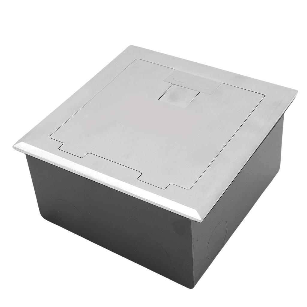 Recessed Floor Socket 2 Receptacles 2 Network Ports PC Stainless Steel Floor Electrical Outlet with Sealing Ring