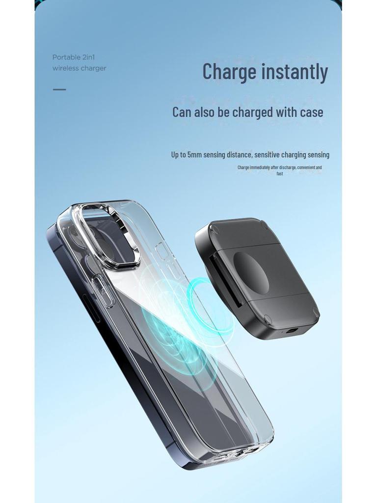 Компактная магнитная подставка для беспроводной зарядки 3-в-1 для Apple Watch