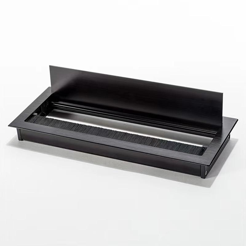 Damping Buffer Square Wire Channel Hole Embedded Junction Damping Wire Box Aluminum Alloy Wiring Box Computer Desk Cover Plate