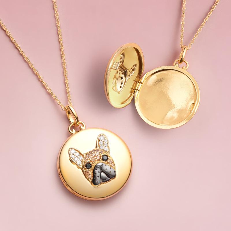 Personalized Necklace Open And Close Tiger Album Zircon Pendant Necklace Collarbone Chain Electroplated Gold Color Retention