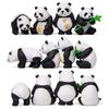 4Pcs Panda Statue Attractive Decorative Cartoon Cute Expressions Anti-fade Panda Micro Landscape Ornament Home Decor