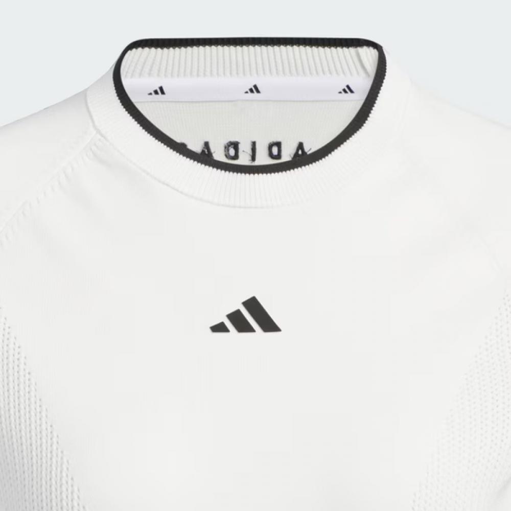 Adidas Golf 2024 Women S KniTTed T ShirT 3S Long Sleeve Pullover SweaTer whiTe Ik9797