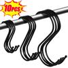 1/10pcs S Shape Hook Metal Kitchen Pot Cups Rack Bathroom Bedroom Railing Hanger Clothes Bags Towels Plants Hanging S Hooks