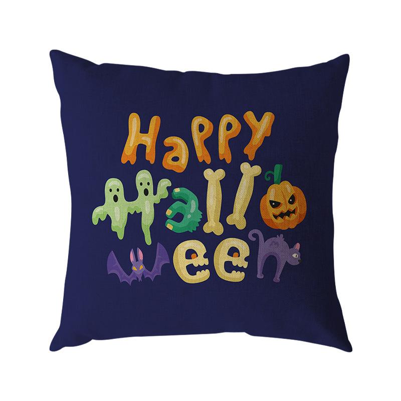 Halloween Linen Pillowcase Digital Printing Halloween Festival Decoration Sofa Pillow