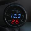 3 in 1 12/24V Car Volt Meter Digital LED Car Cigarette Lighter Voltmeter Thermometer Car USB Charger Current Meter Volt Detector