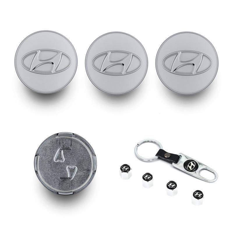 60MM Wheel Center Cap for Modern Elantra, Lantra, IX35, Santa Fe - Tire Badge Cover
