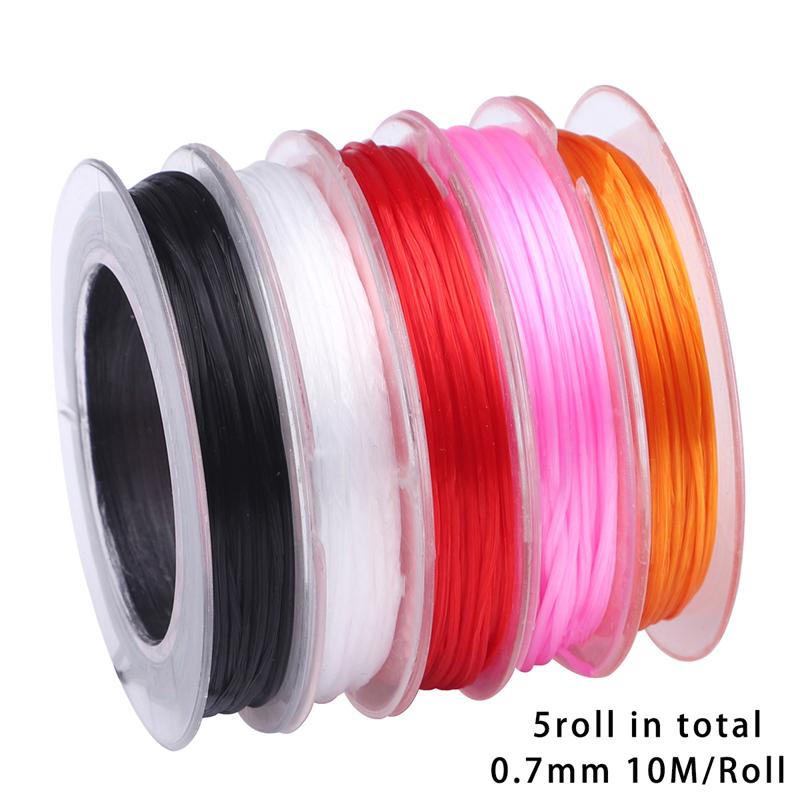 5-10 метров цветная эластичная леска нить круглая кристаллическая нейлоновая резиновая эластичная леска для изготовления ювелирных изделий бисерный браслет