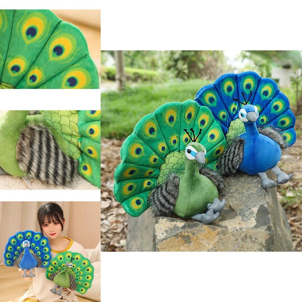 Прекрасная 25-сантиметровая плюшевая игрушка, имитирующая павлина, мягкая набивная игрушка, кукла для обнимания для малышей, рождественский подарок