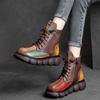 Autumn and Winter Leisure Fashion Muffin Sole Single Boots British Fashion Short Boots Color Matching Retro Knight Women's Boots