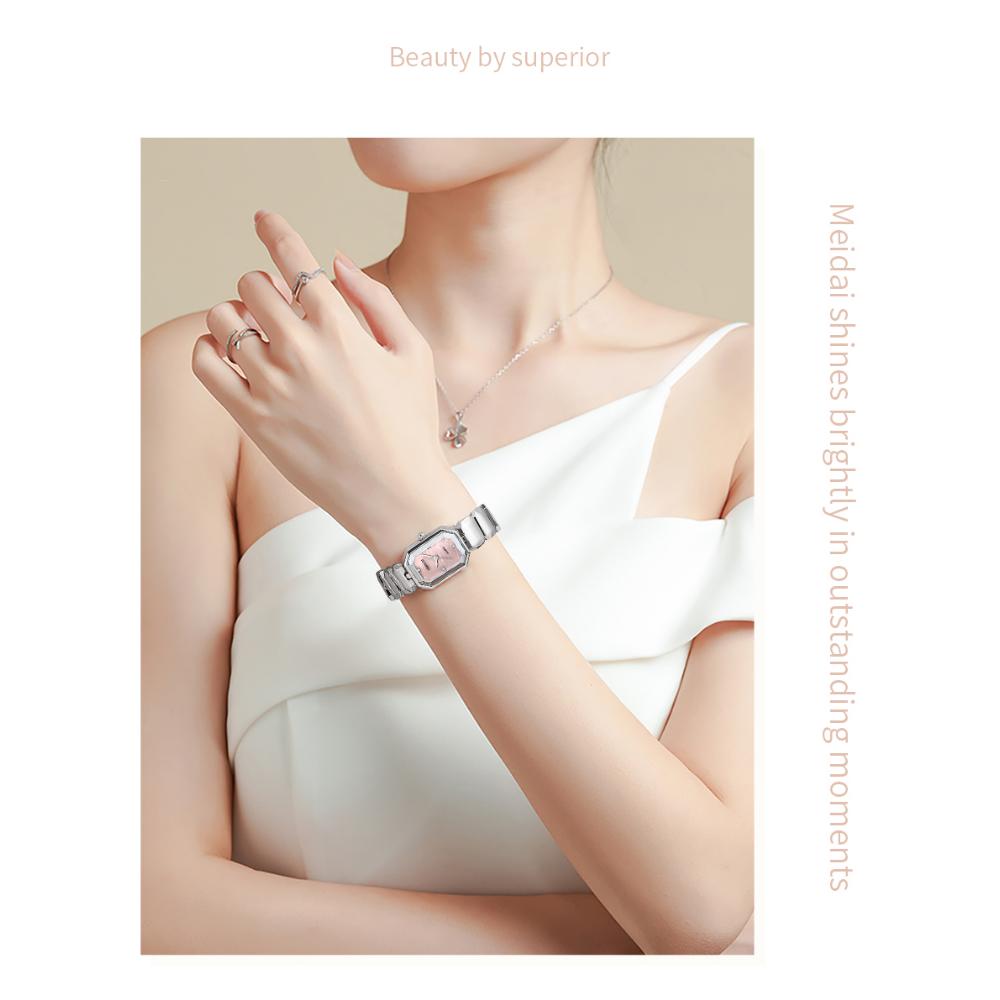 NIBOSI Элегантные водонепроницаемые женские кварцевые часы из нержавеющей стали с прямоугольным циферблатом и датой наручные часы для женщин с бриллиантами наручные часы