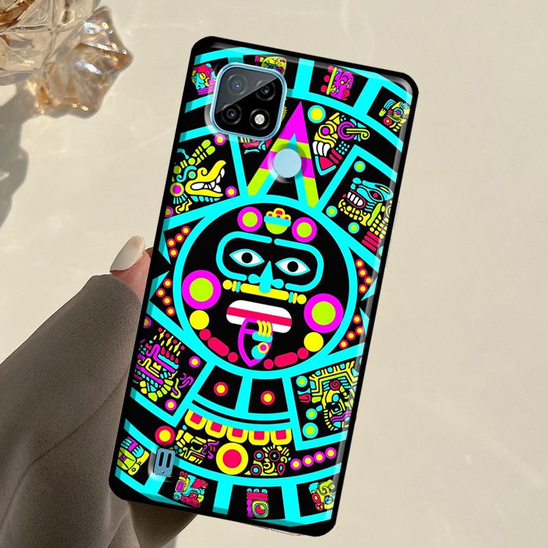 Aztec Calendar Mayan Native Stone For Realme 13 11 10 12 14 Pro Plus GT 5 6 6T GT7 Pro C67 C61 C53 C51 C21Y C25S C75 C55 Case