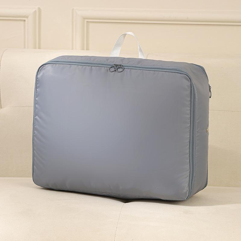 Portable Self-Compressing Storage Bags - Waterproof, Expandable Fabric Cubes with Zipper & Carry Handle, Ideal for Quilts, Blankets, Bedding