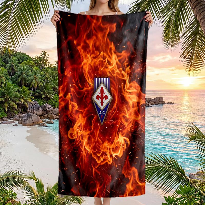 Полотенце для пляжа Fiorentina FC, быстросохнущее, из микрофибры, впитывающее, портативное, для путешествий, для плавания