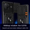 Чехол для Xiaomi Poco F7 Pro 5G/Redmi K80 5G PC+TPU с подставкой Задняя крышка для телефона со шторкой для камеры