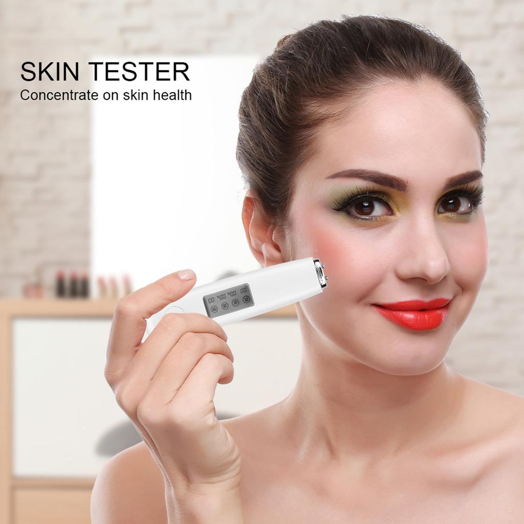 Skin Oil Content Moisture Analyzer Face Skin Elasticity Whitening Degree Tester Detector White