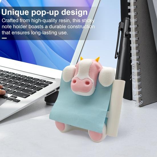 Держатель для липких заметок в виде коровы, выдвижной диспенсер для заметок с держателем для ручки на присоске