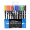 Фломастеры-кисти - Graph'It - Graph'O - 12 фломастеров - Двойной наконечник - Смешанные