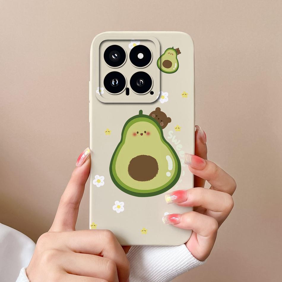 Case For Xiaomi 14 Pro Cartoon Soft Smooth Liquid Silicone Full Protection Shockproof Bumper For Xiaomi14 14Pro Back Cover Capa