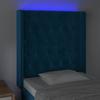 LED Headboard Dark Blue 83x16x118 128 cm Velvet