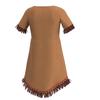 American Costume Indian Chief Cosplay Dress Princess Fringe Dress With Feather Headband Huntress Mardi Gras Halloween Fancy Suit