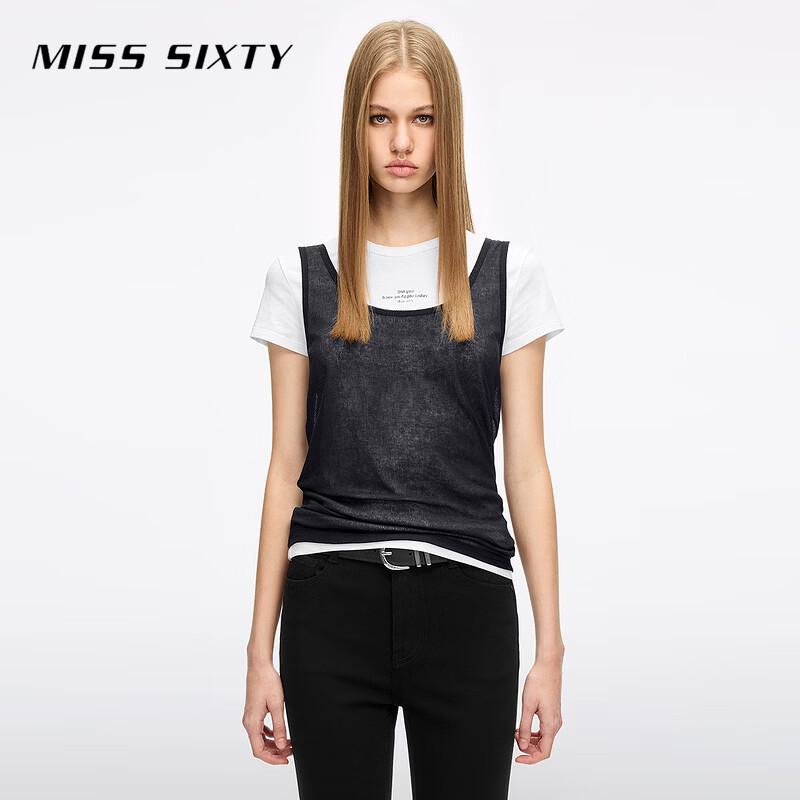 MISS SIXTY 2026 Spring Layered Color-block T-Shirt