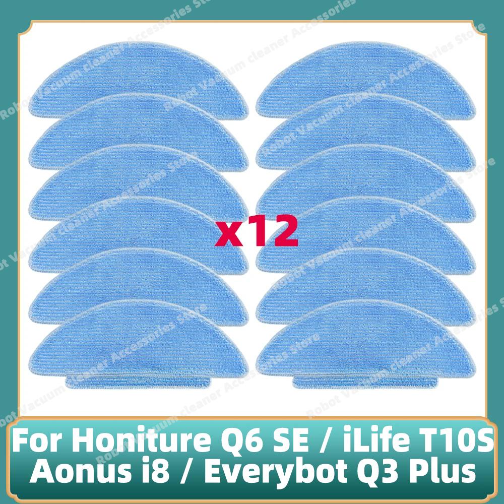 Compatible for Honiture Q6 SE / iLife T10S / Aonus i8 / Everybot Q3 Plus / Q3 Parts Main Side Brush Cloth Filter Dust Bag
