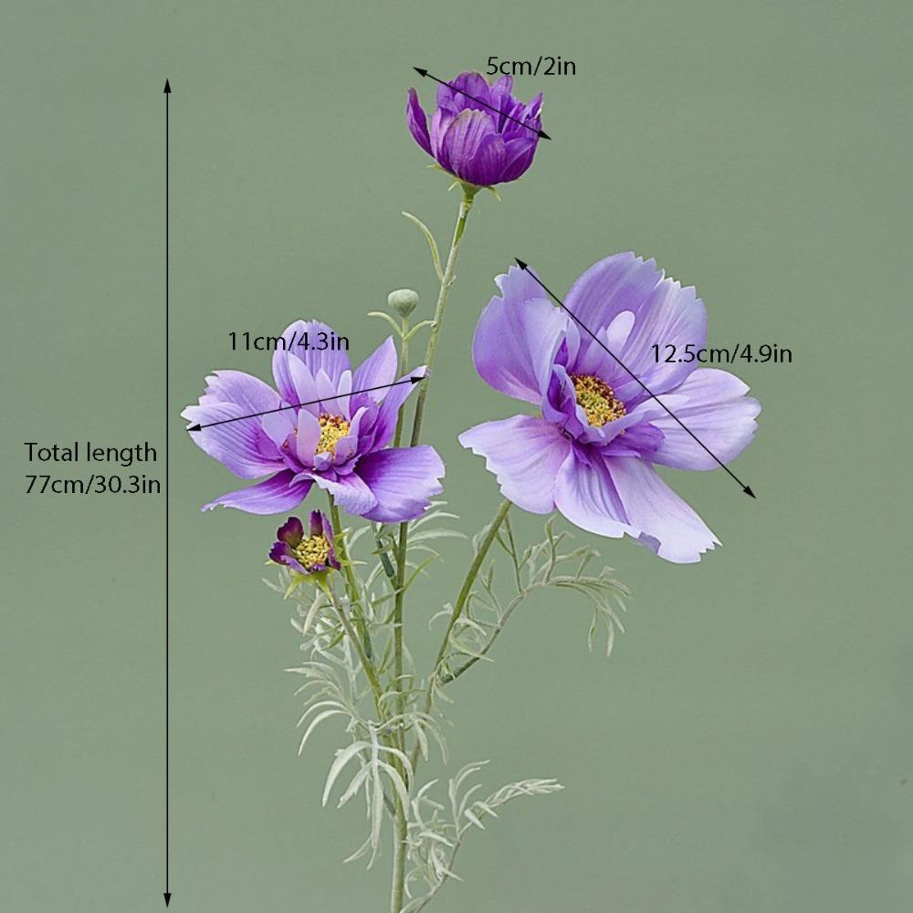 3 шт. искусственные цветочные цветы галсанг яркие роскошные большие шелковые ветки галсанг не выцветают искусственные растения для свадьбы дома вечеринки в помещении на открытом воздухе декор