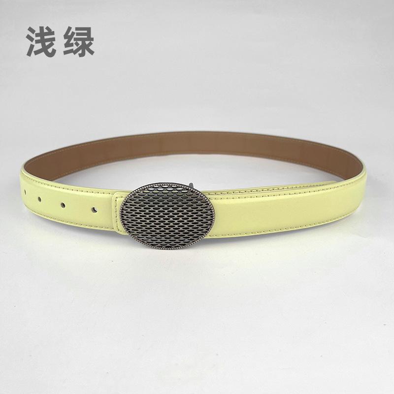 Leather Women'S Belt Cowhide Simple Match Casual Pants Jeans Women'S Pin Buckle Belt