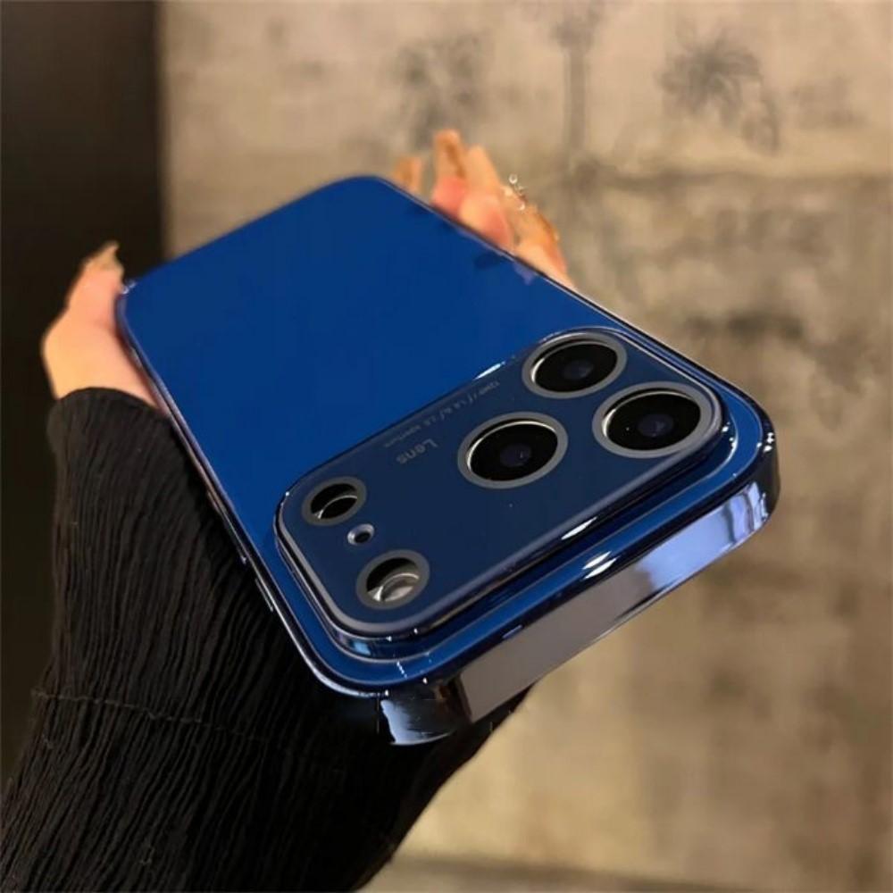 Стеклянный Чехол-Окно Для iPhone 17 Air 16 15 14 13 12 Pro Max Plus Ударопрочный Покрытие Броня Глянцевые Чехлы для Телефона