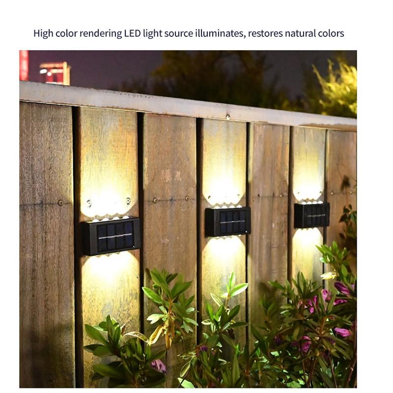 4/6/10 LED Solar Wall Lamp Outdoor Waterproof Up And Down Luminous Lighting Garden Decoration Solar Lights Stairs Fence Sunlight Lamp