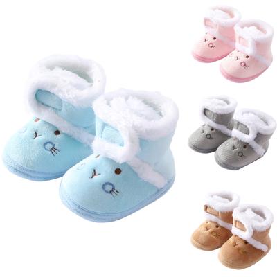 Сапоги на мягкой подошве с снежным принтом для новорожденных, теплая обувь Prewalker