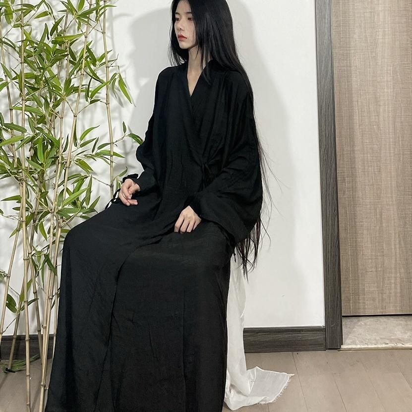 Китайский стиль династии Вэй Цзинь, костюм Ханфу, китайский стиль, литературный женский костюм с принтом