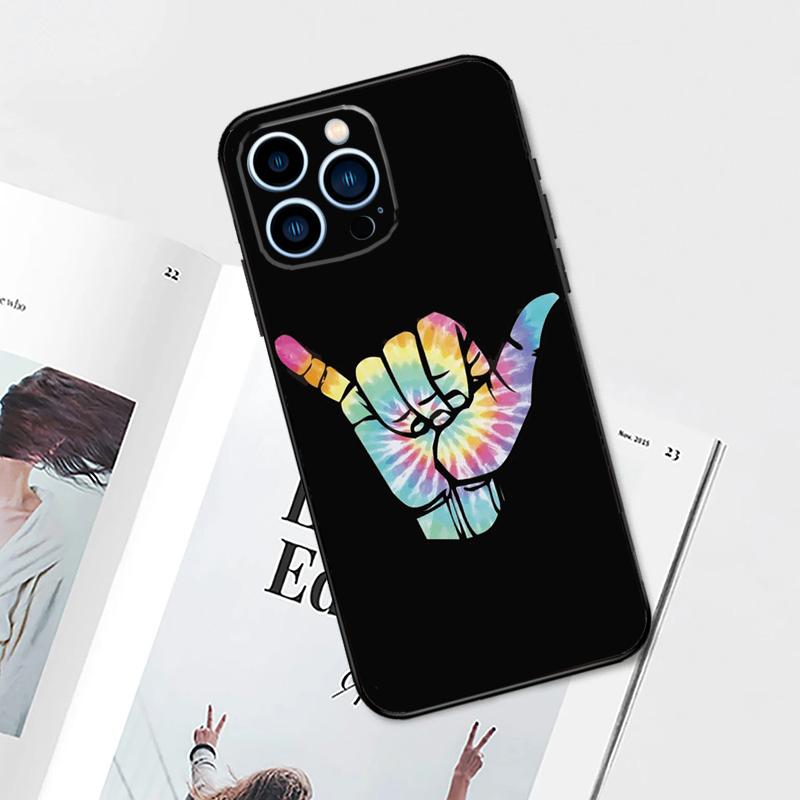 Чехол для iPhone 17 Pro Max 17 Air 11 14 15 16 Pro Max 12 13 mini 16 Plus 16e с изображением серфера, жестом "Hang Loose" и "Shaka"