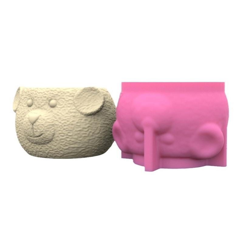 Cute Bear Silicone Mold Succulent Flower Silicone Mold for Crafts Unique Succulent Candle Holders