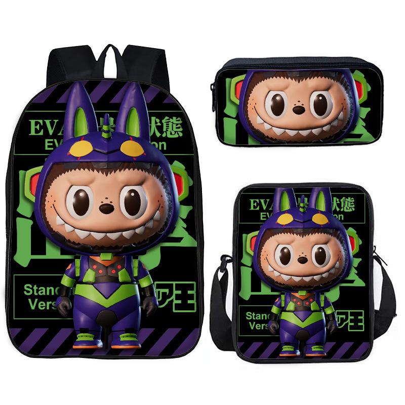 Значок для школьной сумки с рисунком, набор из трех предметов: сумка для еды, пенал для учеников начальной и средней школы