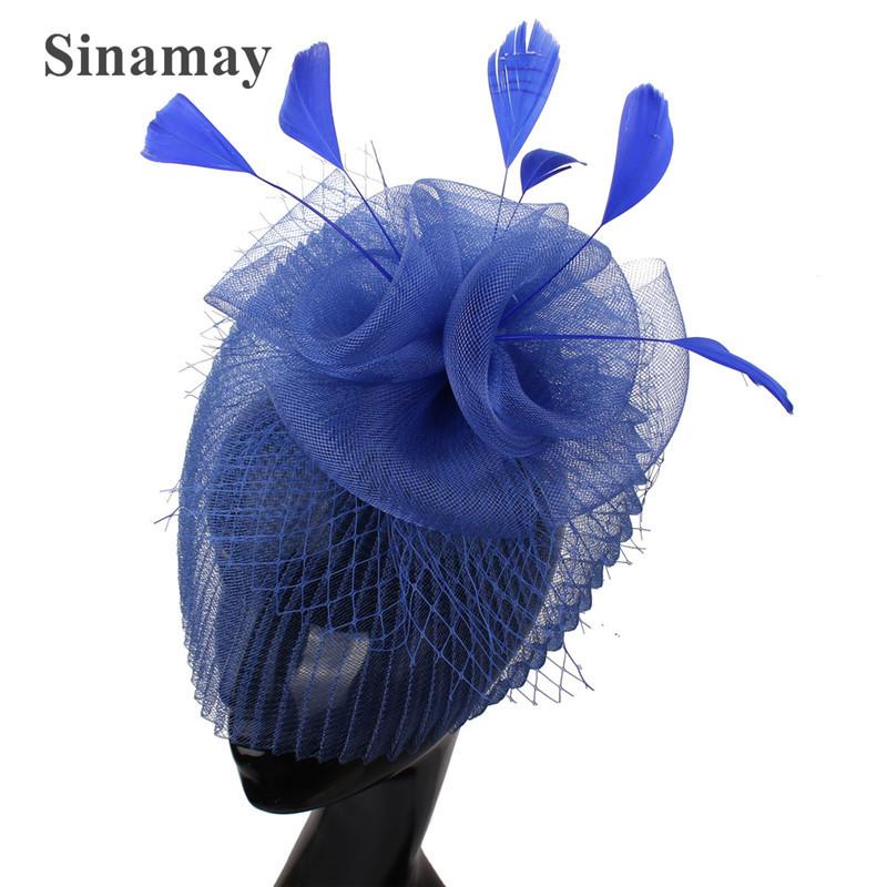 European And American Black Top Hat Popular Hemp Yarn Banquet Mesh Top Hat Bride Feather Hairpin