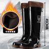 Extra High Rain Shoes Men's Velvet Warm Waterproof Glue Shoes Over the Knee Long Tube Men's Rain Boots Non-slip and Wear-resistant Water Shoes