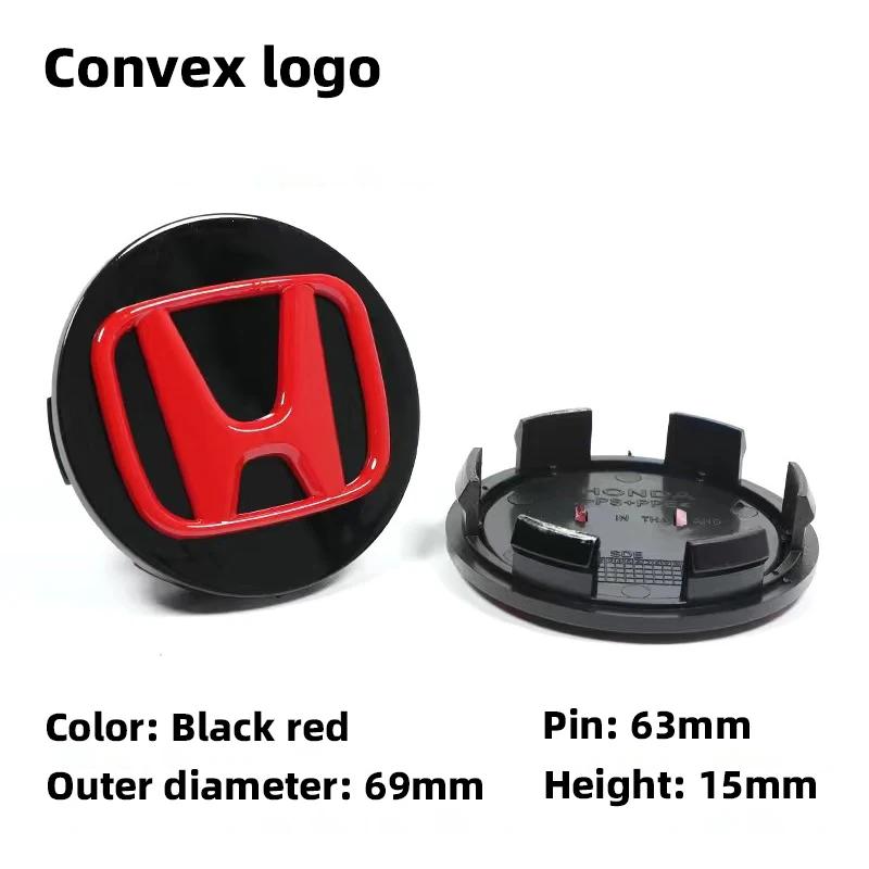 4Pcs Car Logo Wheel Hub Center Caps Decoration Accessories For Honda Fit Jazz GK5 Civic Type-R CRV Pilot Accord Insight Spirior