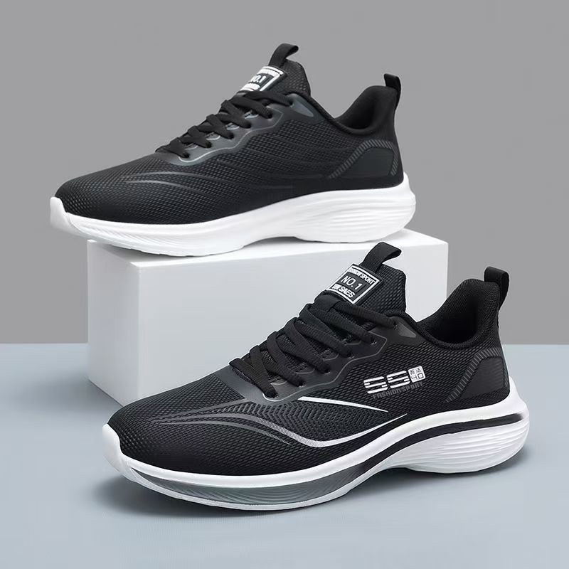 Breathable large-size competitive sports students, male and female couples, sports shoes, ultra-light and ultra-elastic running shoes, men's shoes